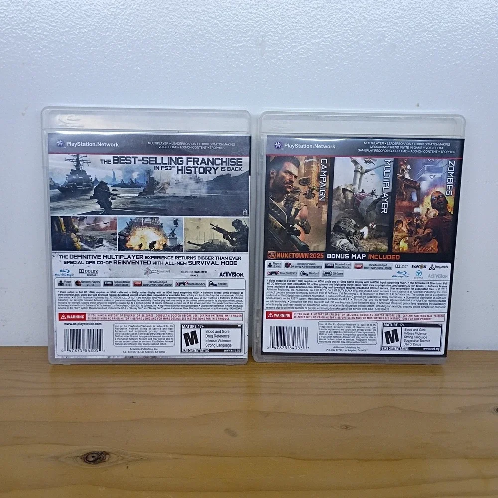 Call‎ of Duty: Modern Warfare 3 & Black Ops II for Playstation 3 Game Lot